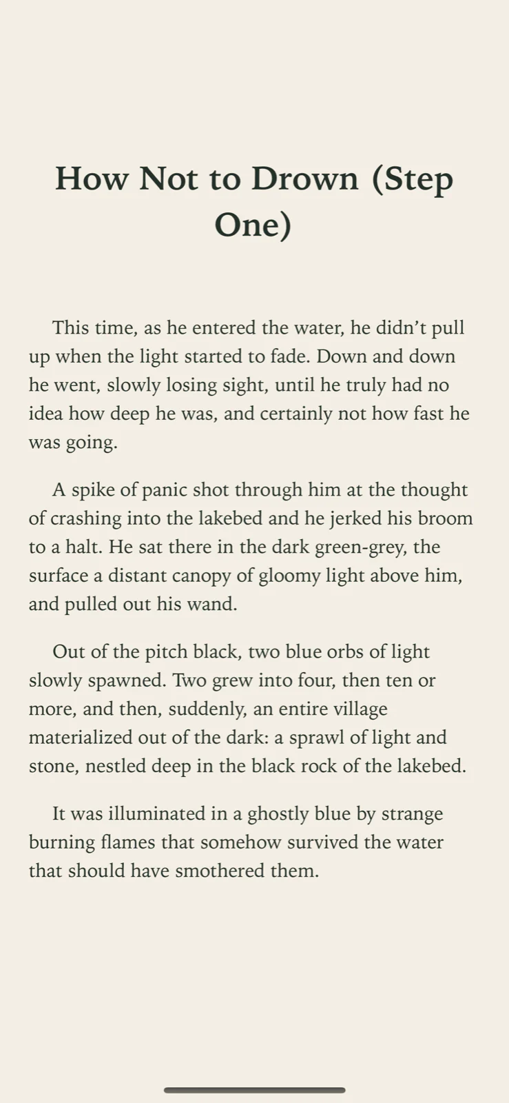 A story open in the current Trace Reader reading view.